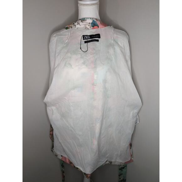 Zara Italian floral paisley tropical patchwork cardigan cover up lg - Picture 6 of 10